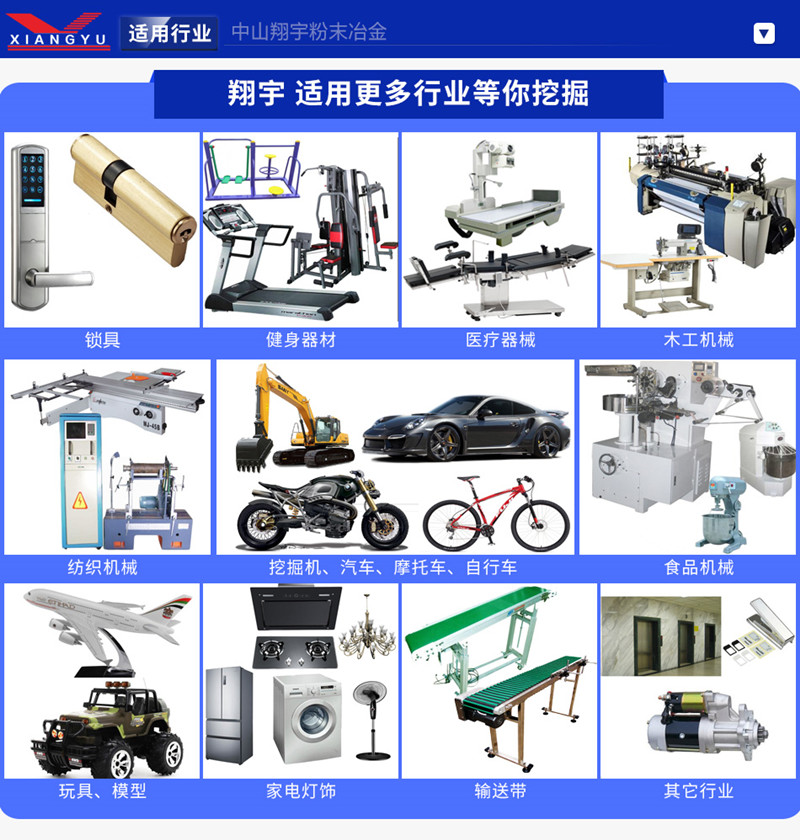 粉末冶金适用行业 粉末冶金适用行业